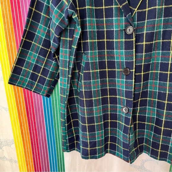 VINTAGE 90s venus sportswear plaid wool blazer large extra large - Picture 8 of 8